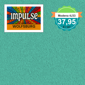 Vorwerk Teppichboden Modena 4J33 türkis – hochwertiger Velours in lebendigem Türkis, Meterware in 4 oder 5 m Breite